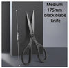 Deli 210/175mm Black Stainless Steel Scissors