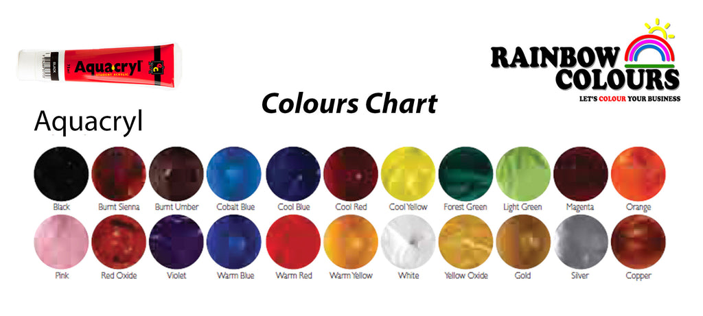 Aquacryl Student Acrylic Paint 75ml | RAINBOW COLOURS
