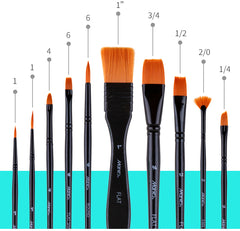 11 Sets of Acrylic Premium Black Brushes with carrier