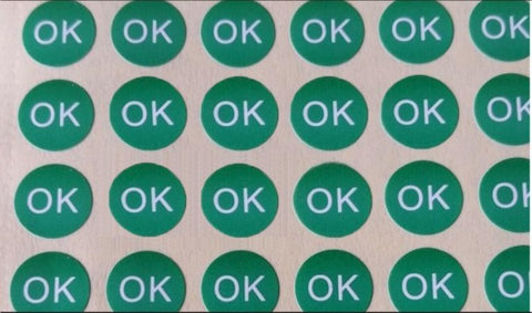 OK GREEN LABEL STICKERS | RAINBOW COLOURS